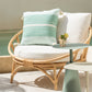 Stoel+Kussen Rotan/Textiel Naturel/Wit