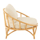Stoel+Kussen Rotan/Textiel Naturel/Wit