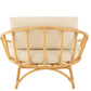 Stoel+Kussen Rotan/Textiel Naturel/Wit