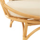 Stoel+Kussen Rotan/Textiel Naturel/Wit