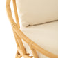 Stoel+Kussen Rotan/Textiel Naturel/Wit