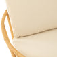 Stoel+Kussen Rotan/Textiel Naturel/Wit