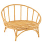 Stoel+Kussen Rotan/Textiel Naturel/Wit