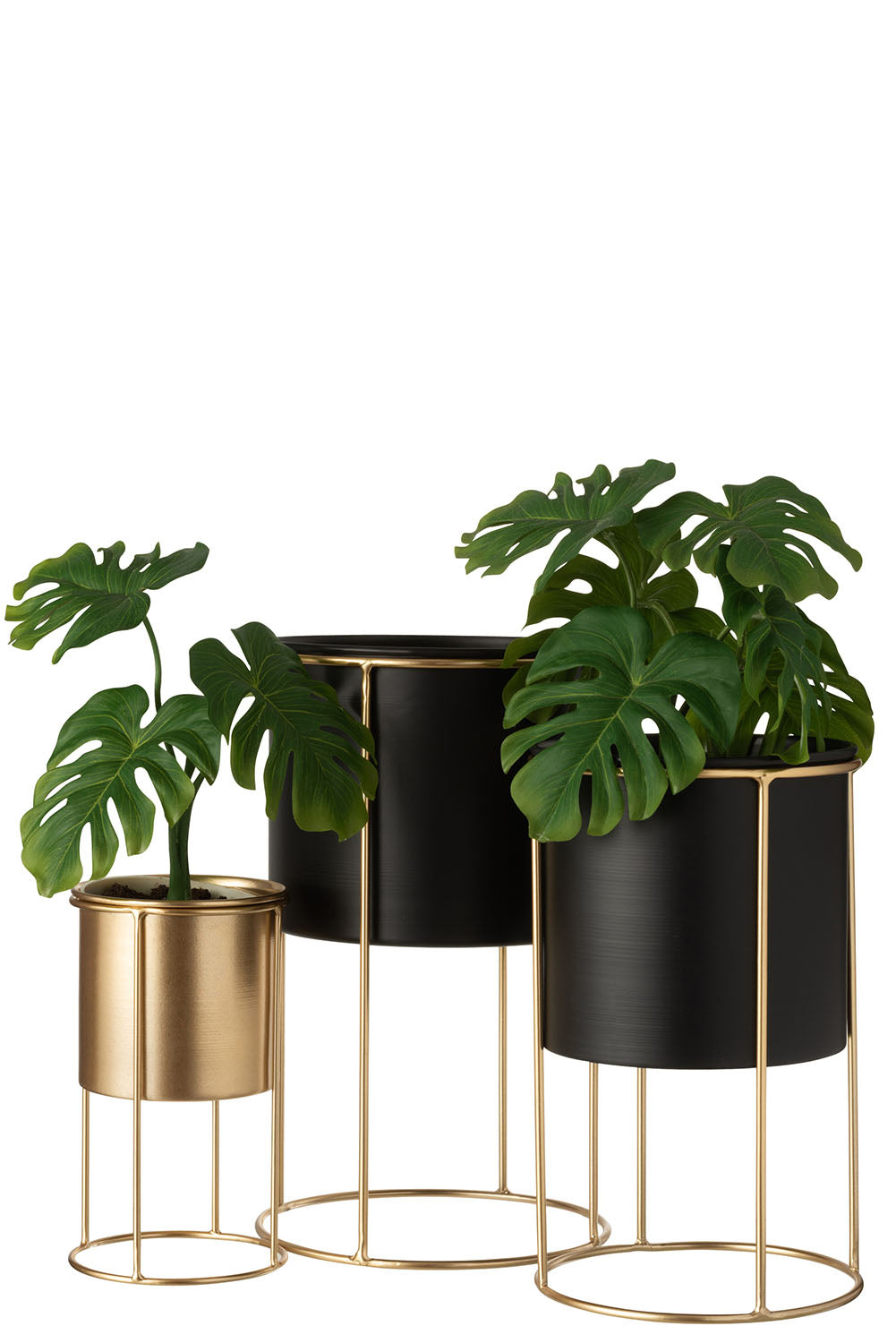 Pot De Fleurs Sur Pied Metal Noir Small 