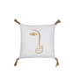 Coussin Visage Carré Polyester Blanc 