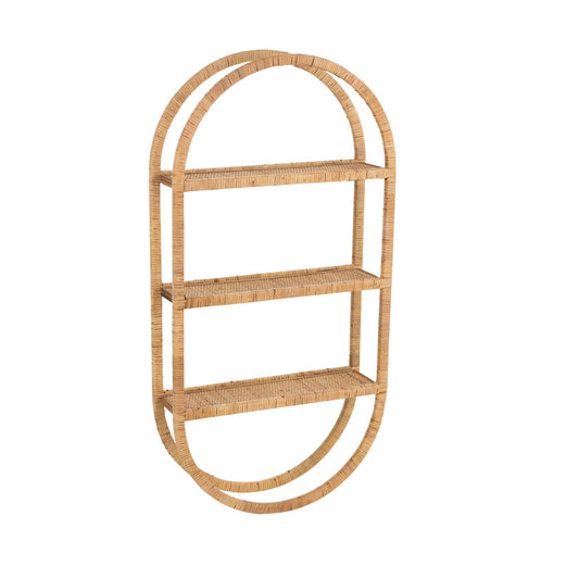 Wall rack Oval 3 shelves Pliable Rattan Natural 