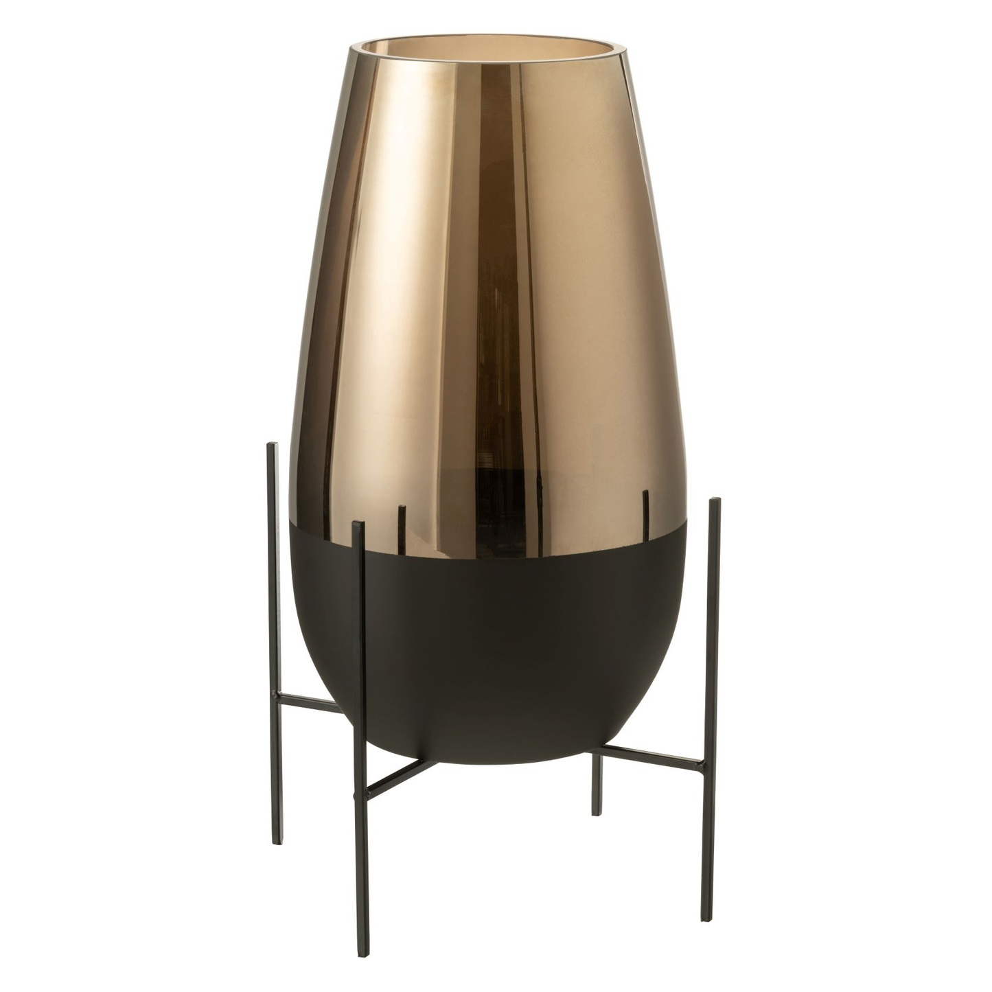 Vase Milan Verre Doré/Noir 