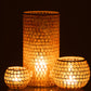 Vase Mosaic Round Glass Orange 