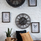 Horloge Chiffres Romains Radars Intérieur Métal Gris Antique 
