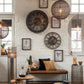 Horloge Chiffres Romains Radars Intérieur Métal+Verre Gris Antique 
