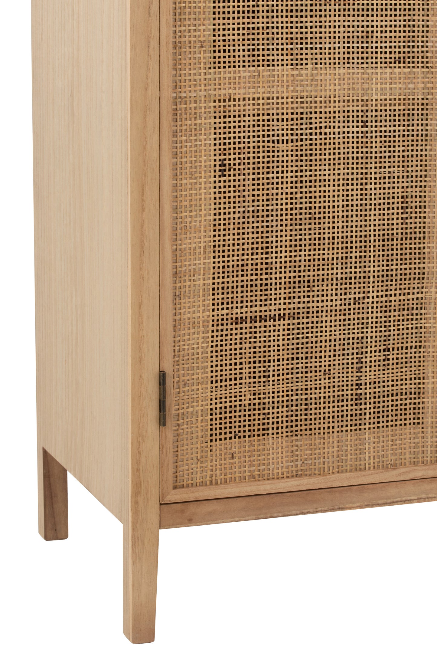 Kast 2 Deuren Hout/Rattan Naturel