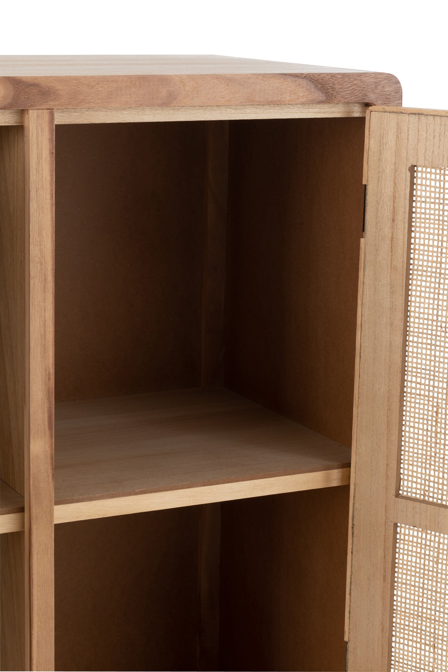 Kast 2 Deuren Hout/Rattan Naturel