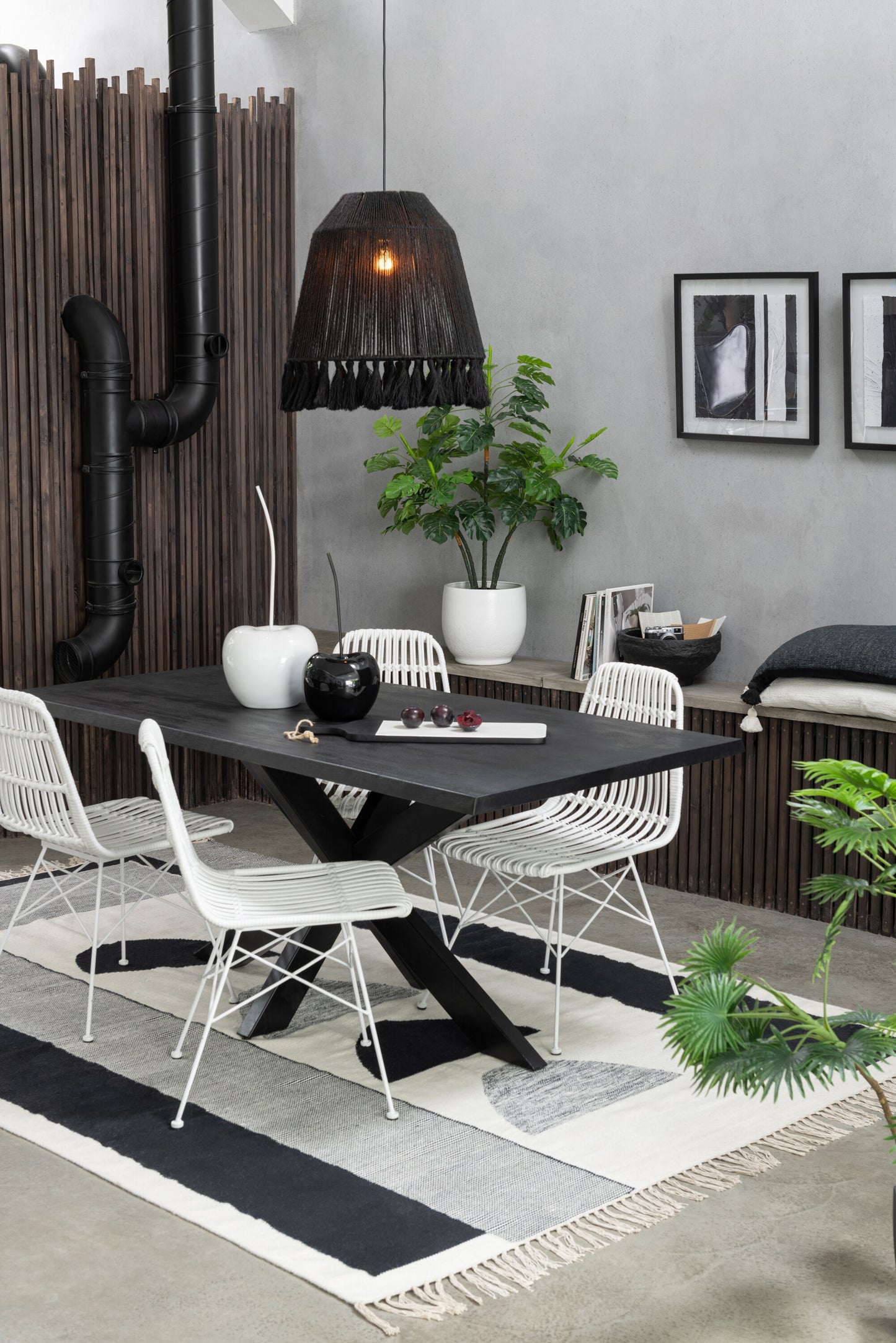 Stoel Rachel Buiten Metaal/Rattan Wit