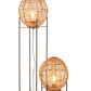 Lampadaire Sur Structure Métal/Rotin Naturel 
