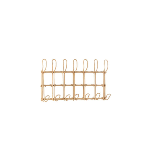Coat Rack Ellen 6 Hooks Rattan Natural 