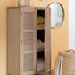 Set Of 2 Storage Baskets Round Bamboo Natural 