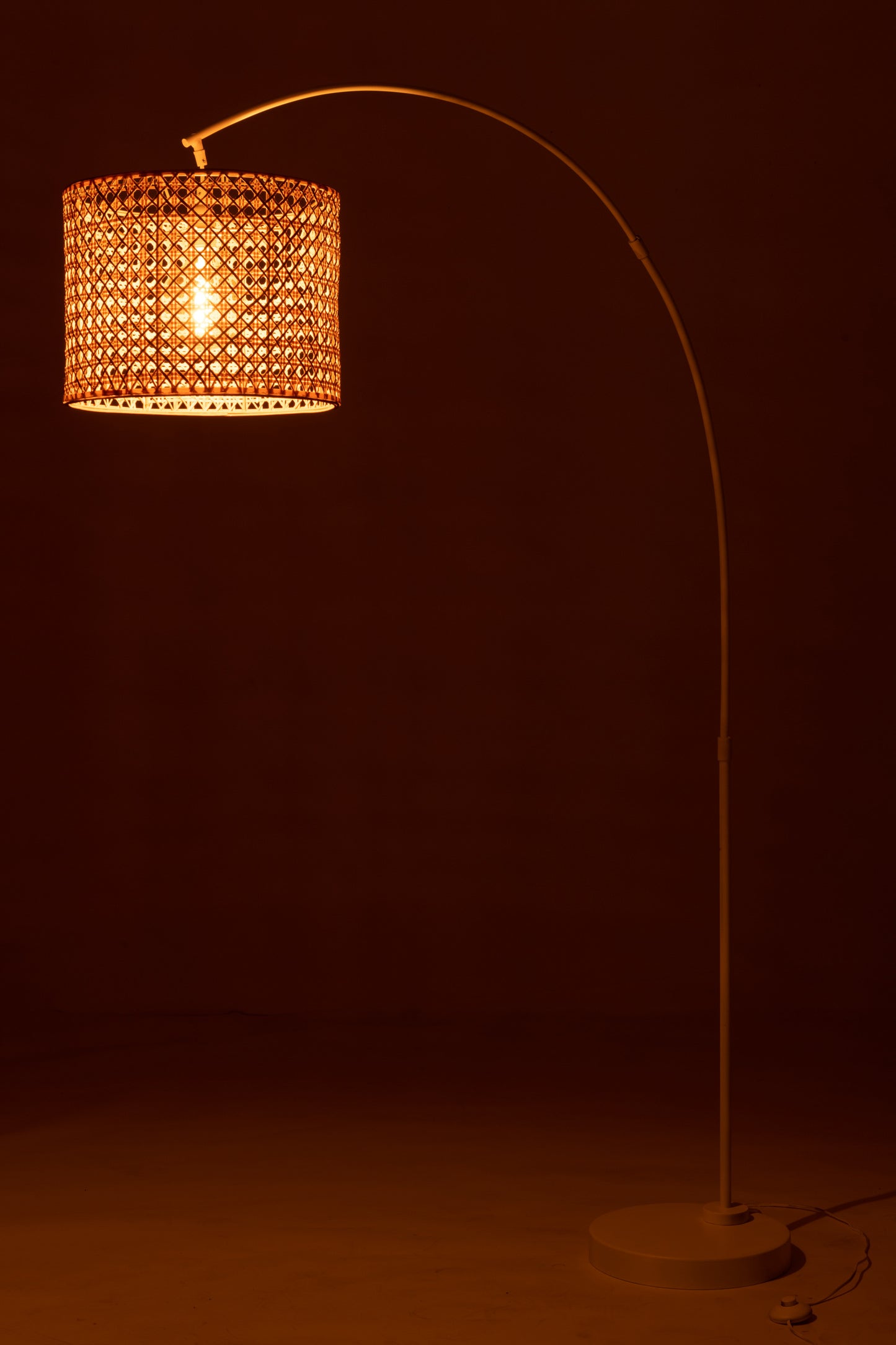 Lampe Sur Pied Roma Bambou Métal Naturel/Blanc 