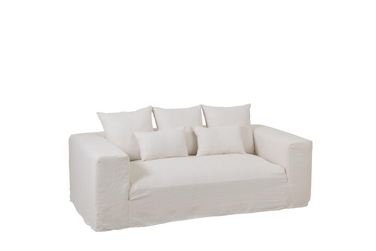 Hoes Voor Zetel+5 Kussens Monaco Sofa Linnen Marshmallow Wit