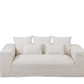 Housse Pour Assise + 5 Coussins Canapé Monaco Lin Marshmallow Blanc 