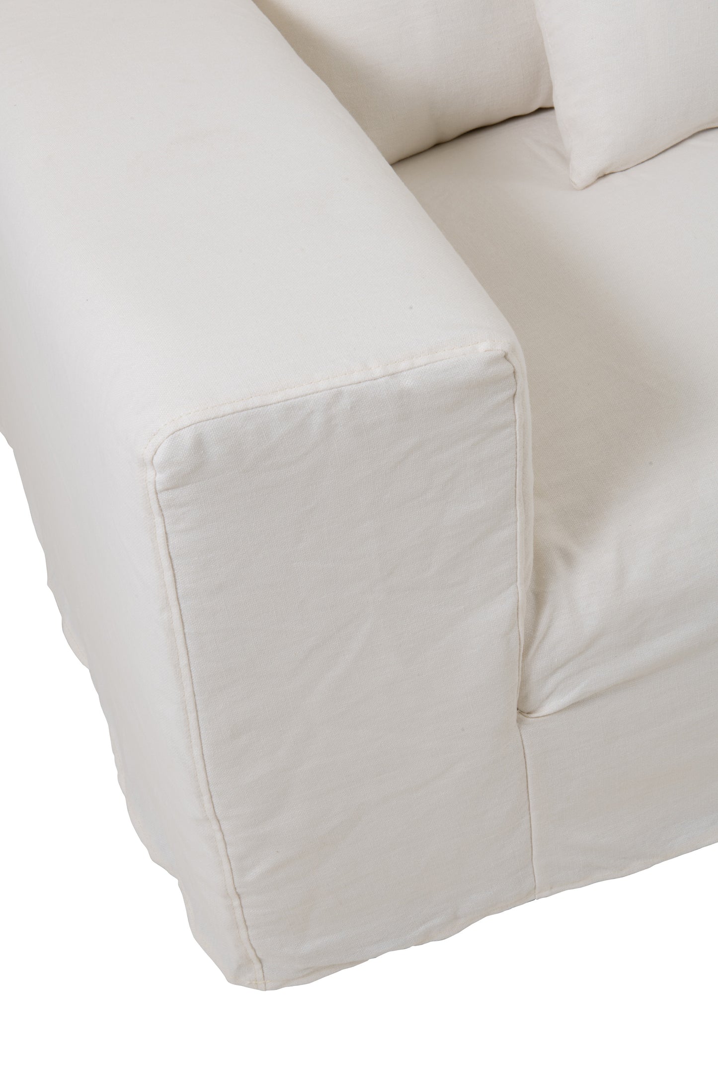 Hoes Voor Zetel+5 Kussens Monaco Sofa Linnen Marshmallow Wit