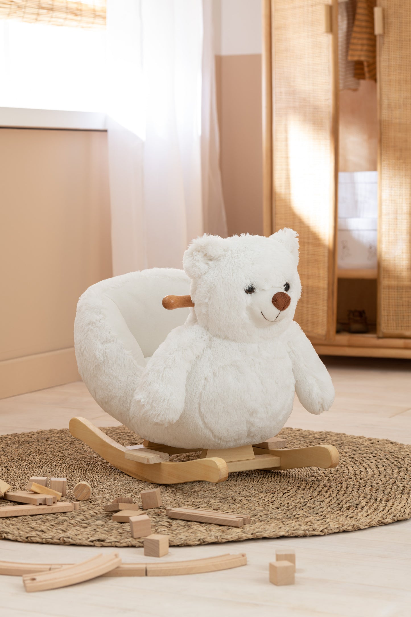 Balançoire Ours en peluche Blanc 