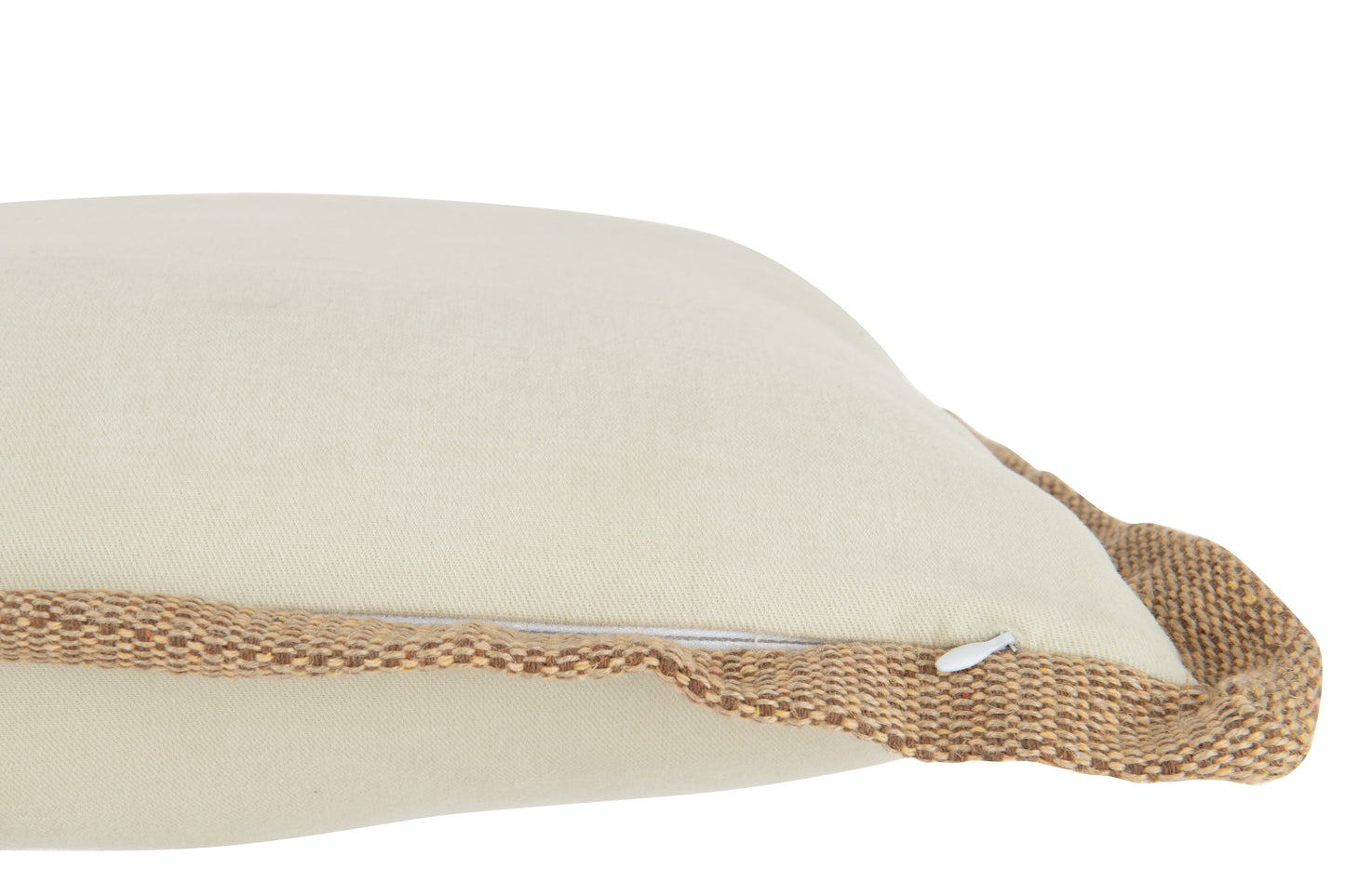 Kussen Boord Geweven Vierkant Polyester Beige