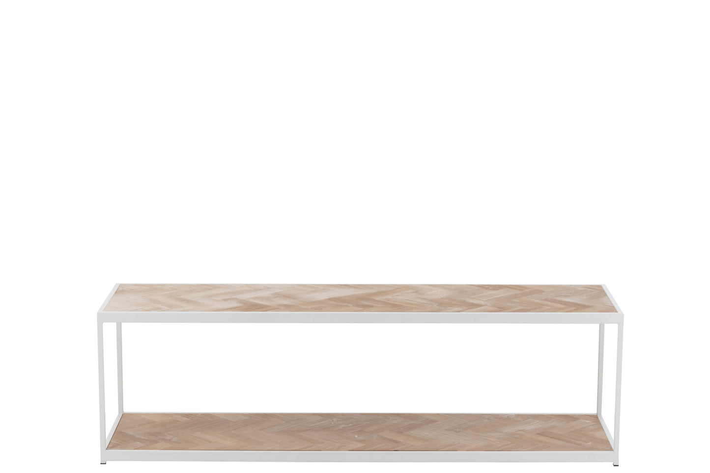 Table basse Zigzag Bois/Métal Naturel/Blanc 