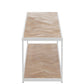 Table basse Zigzag Bois/Métal Naturel/Blanc 