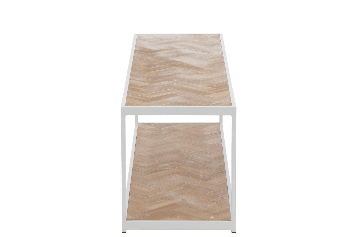 Table basse Zigzag Bois/Métal Naturel/Blanc 