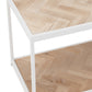 Table basse Zigzag Bois/Métal Naturel/Blanc 