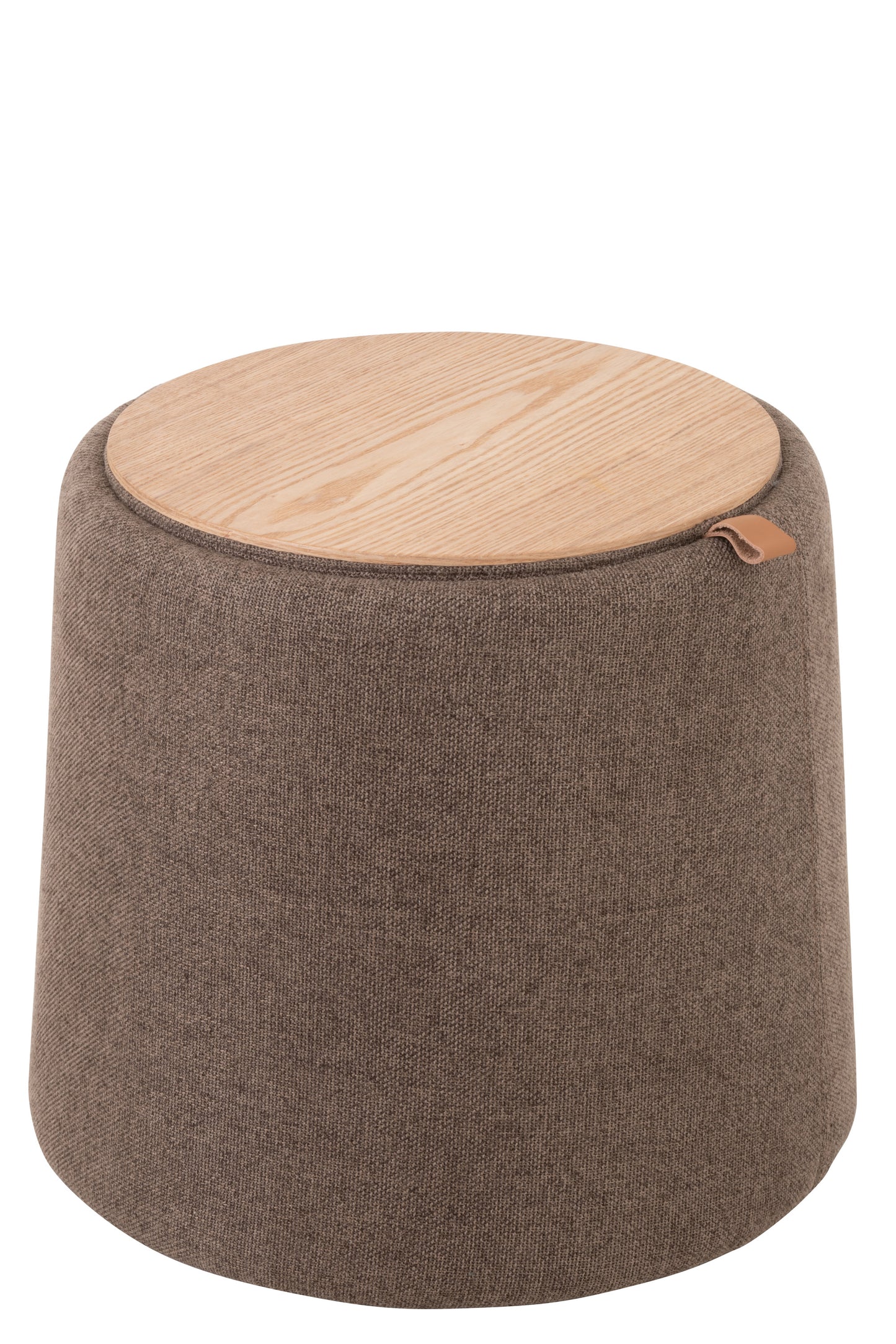 Poef bijzettafel rond taupe