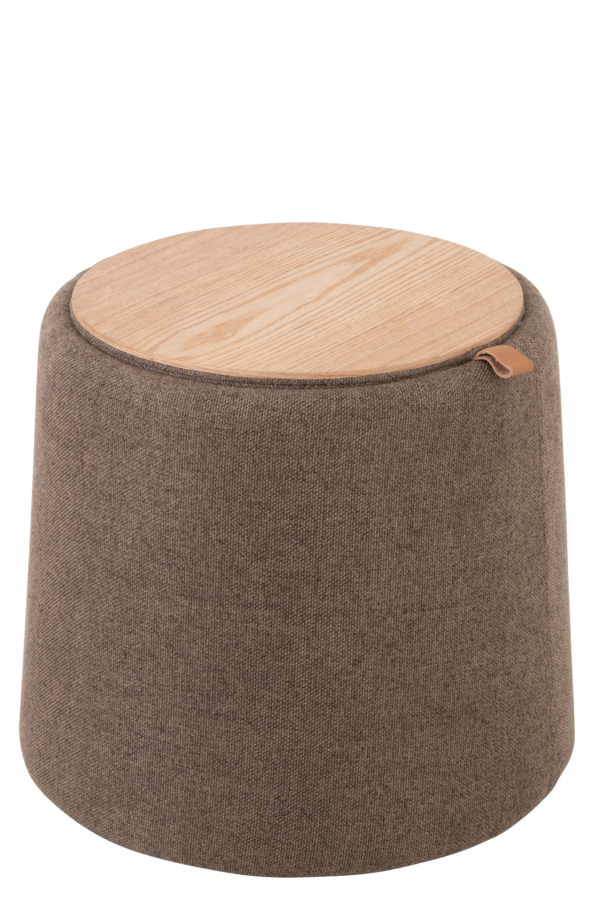 Poef bijzettafel rond taupe
