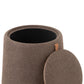 Poef bijzettafel rond taupe