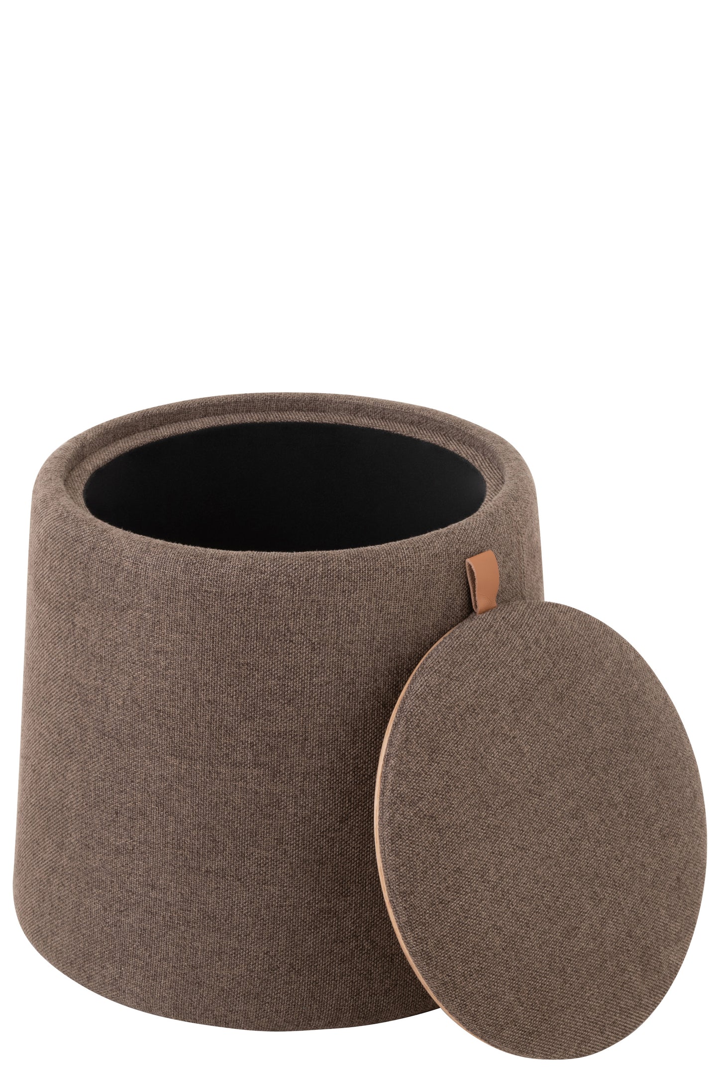 Poef bijzettafel rond taupe