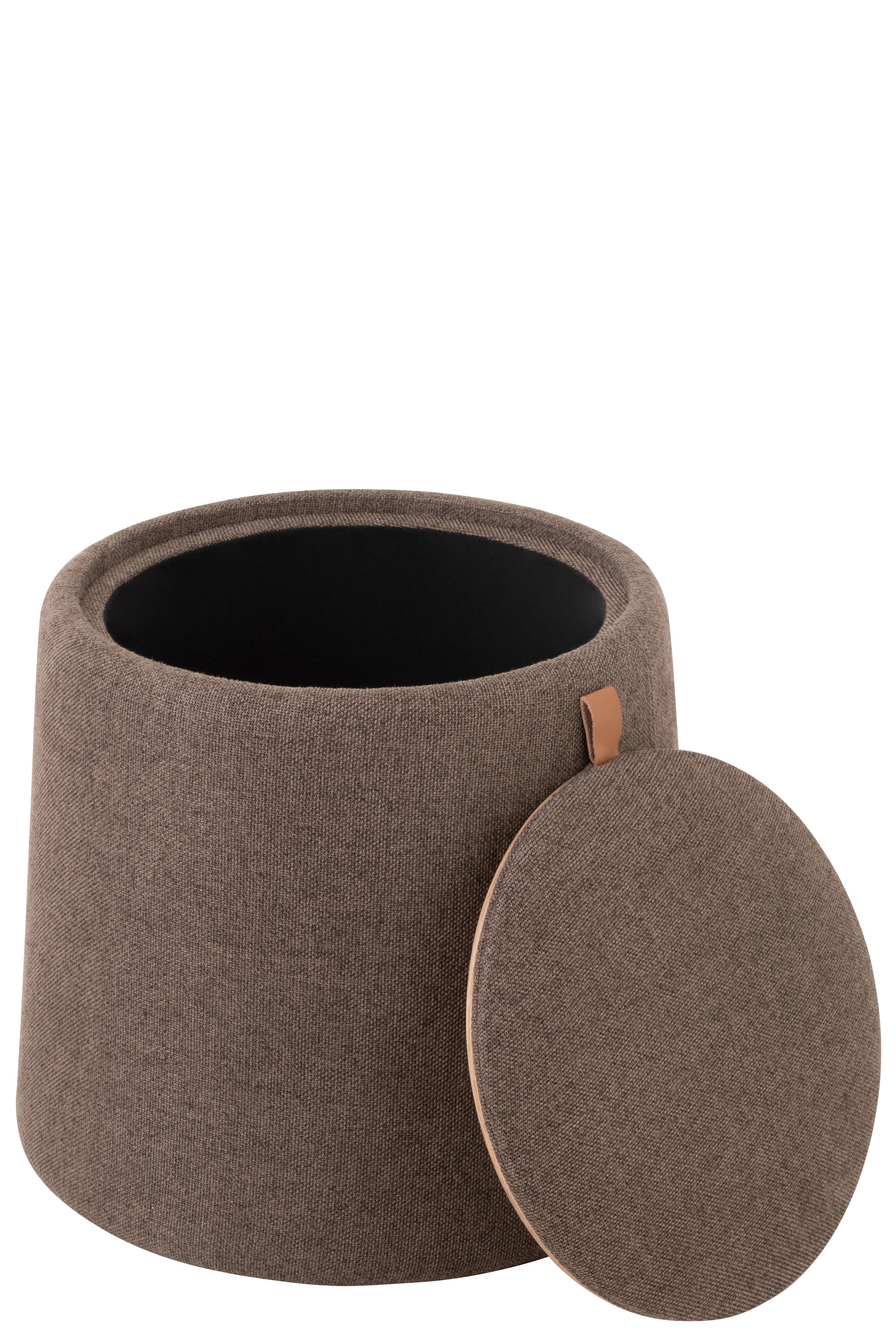 Poef bijzettafel rond taupe