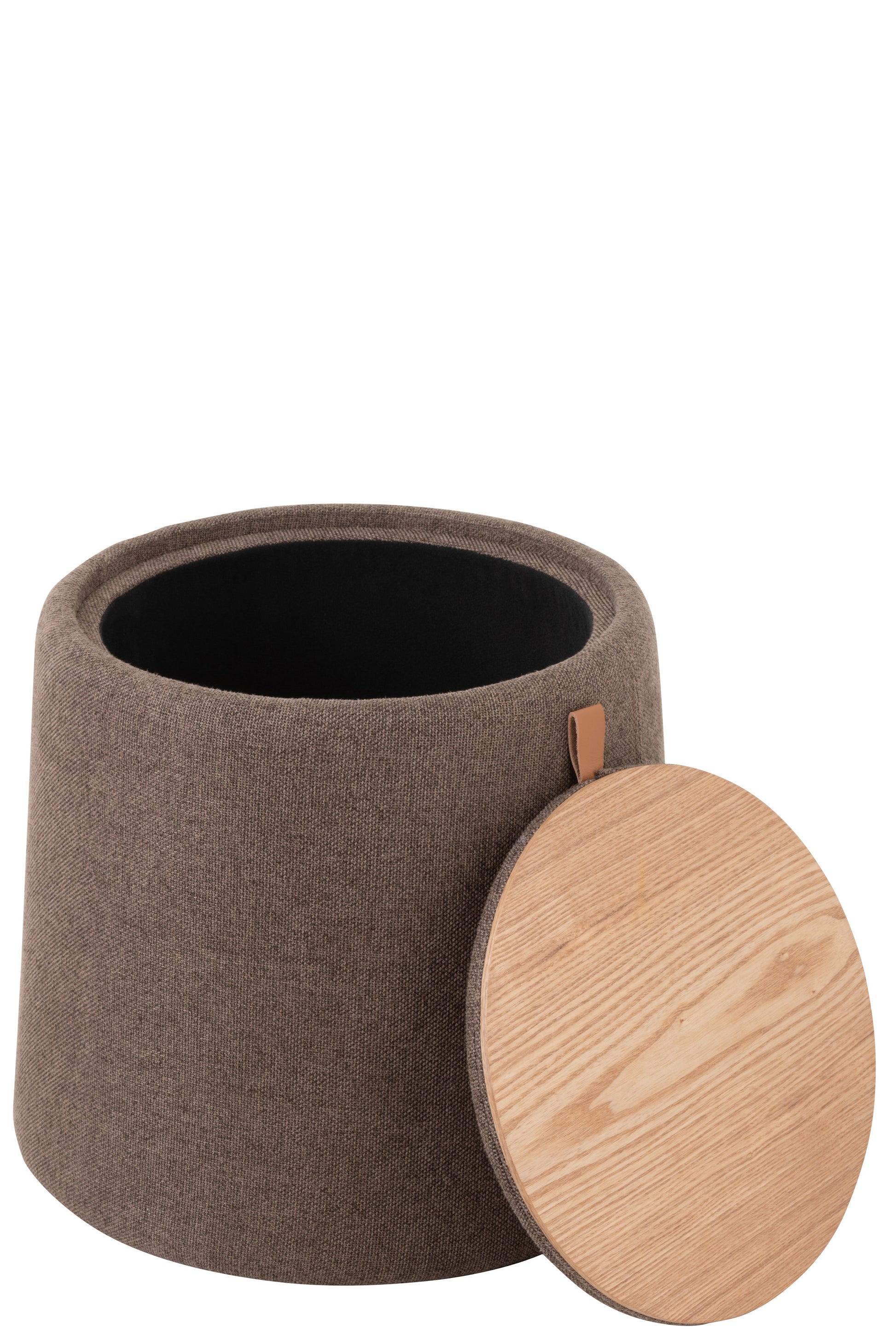 Poef bijzettafel rond taupe