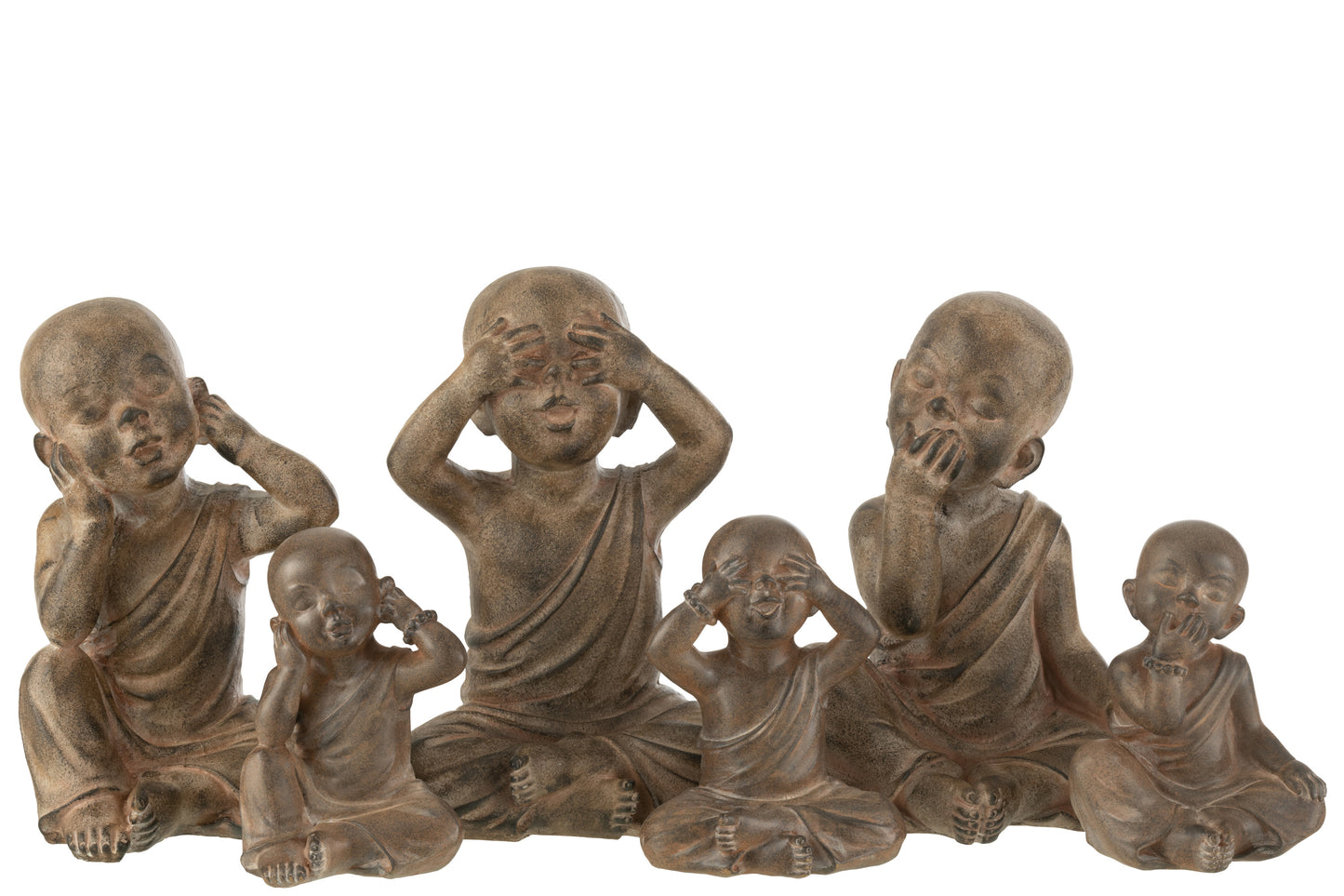 Moine Poly Marron Petit Assortiment De 3 