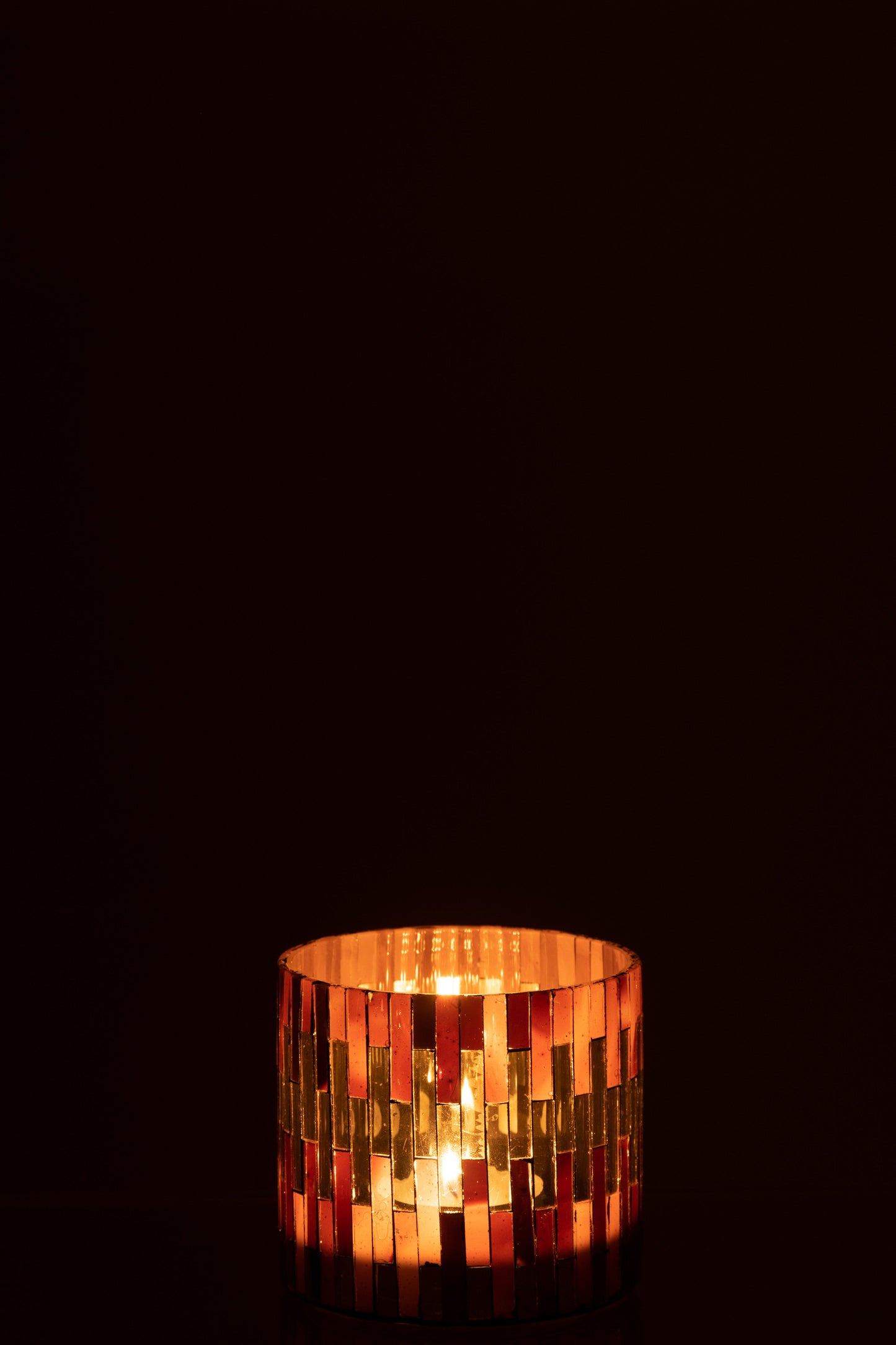 Photophore Chic Verre Marron/Or Small 