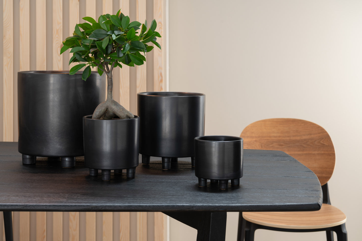 Flowerpot Smoke Ceramic Grey/Black Small 