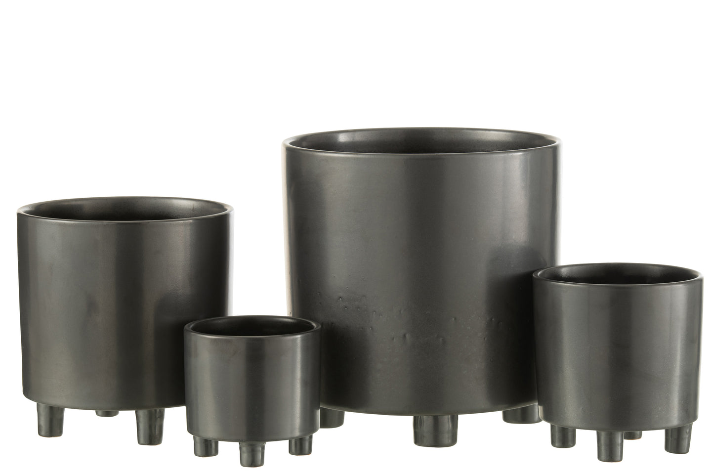 Flowerpot Smoke Ceramic Grey/Black Small 