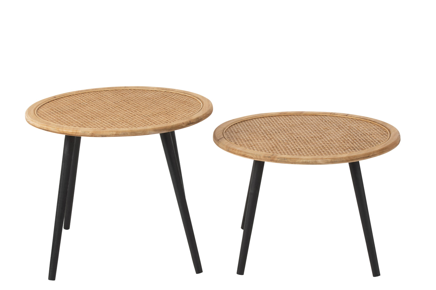 Set De Deux Guéridons Bambou Naturel 