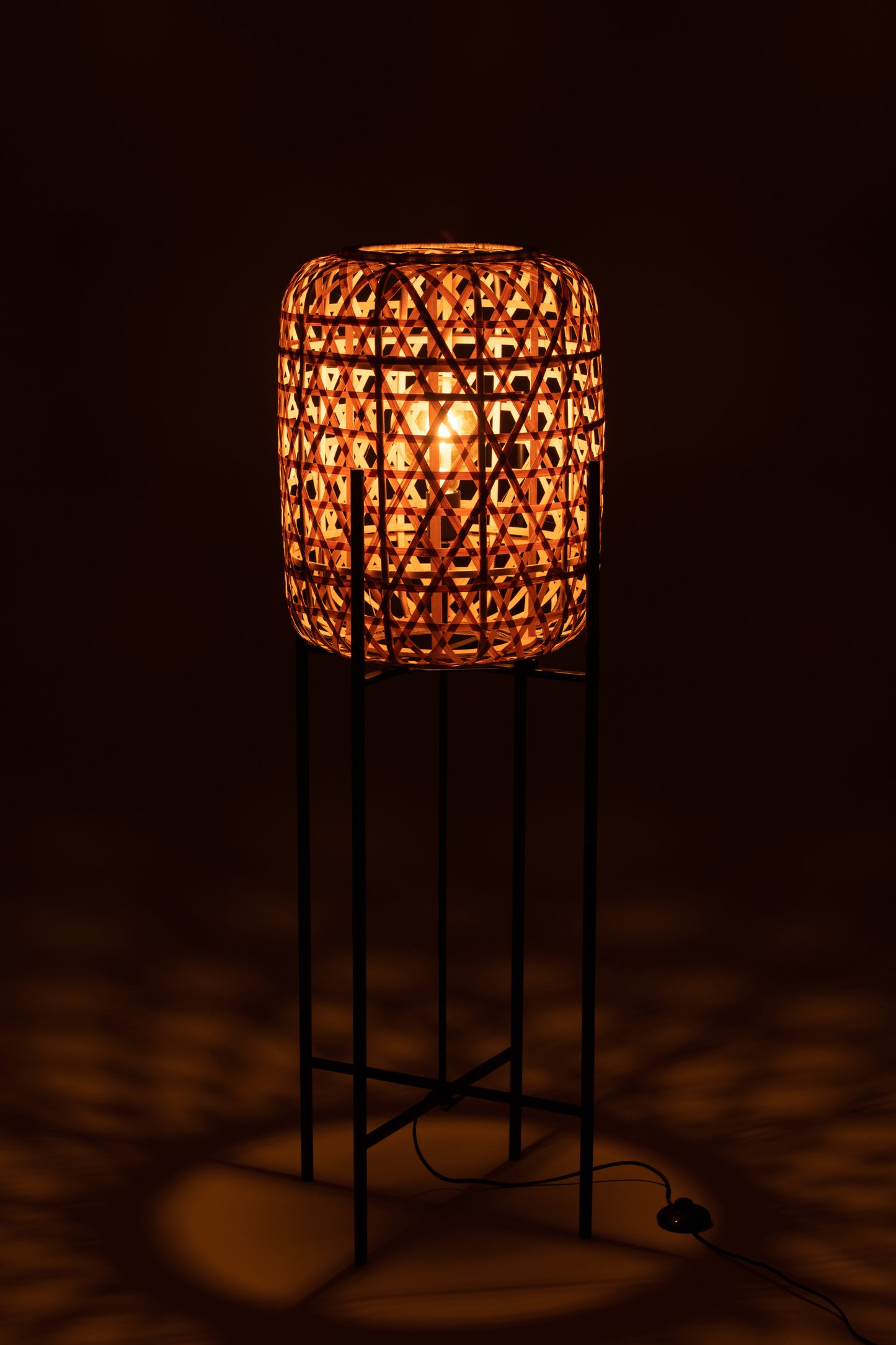 Lamp On Foot Bamboo Natural Large 