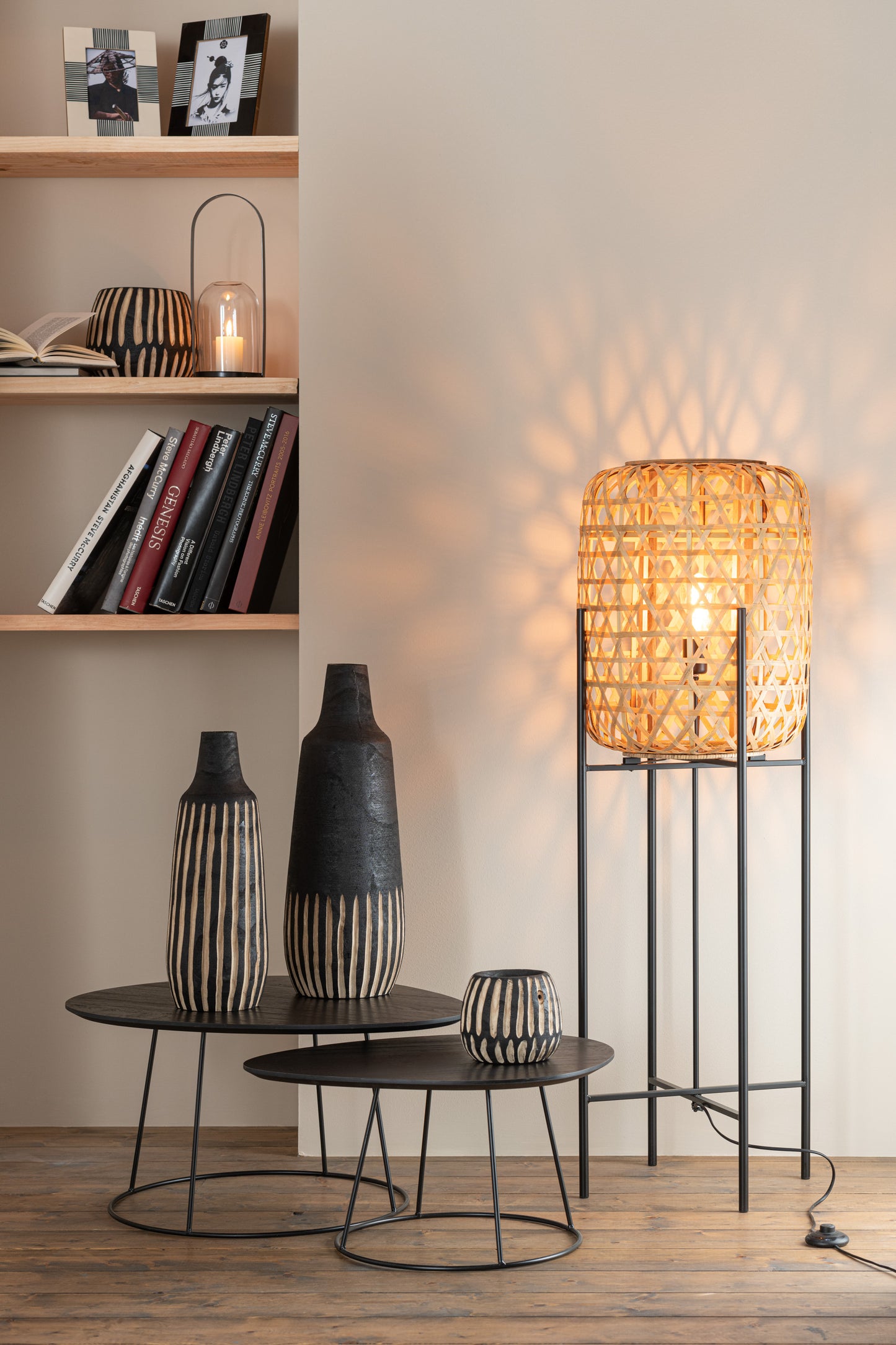 Lamp Op Voet Bamboo Naturel Large