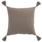 Cushion Flower And Tassels Cotton Taupe 