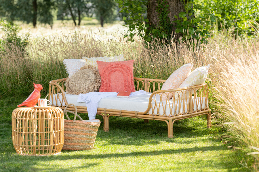 Coussin Motifs Forme U Coton Corail Carre