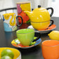 Doos Van 3 Theekopje + Schotel Pop Art Procelain Assortiment Van 3