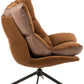 Stoel Relax Kussen Op Frame Textiel/Metaal Bruin