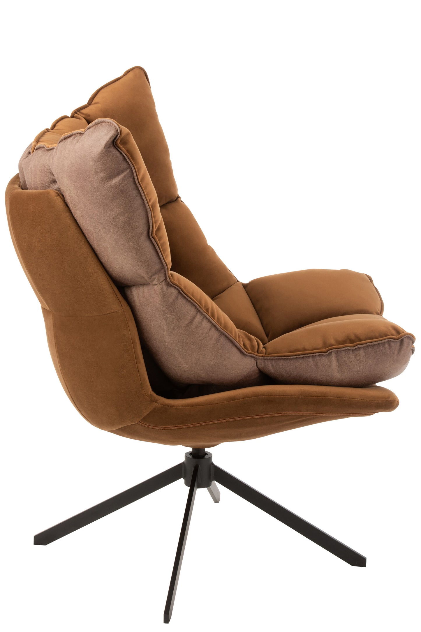 Stoel Relax Kussen Op Frame Textiel/Metaal Bruin