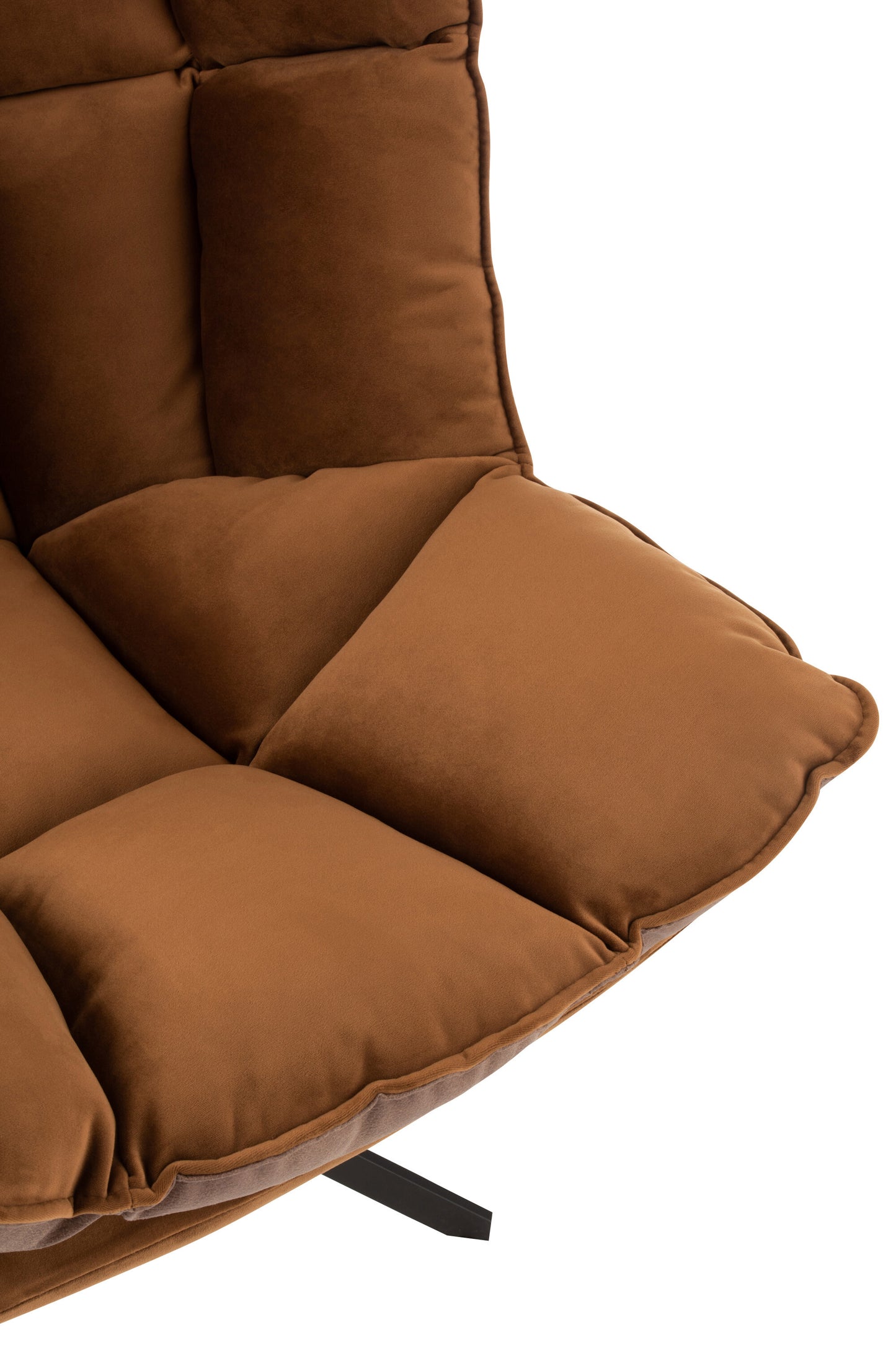 Stoel Relax Kussen Op Frame Textiel/Metaal Bruin