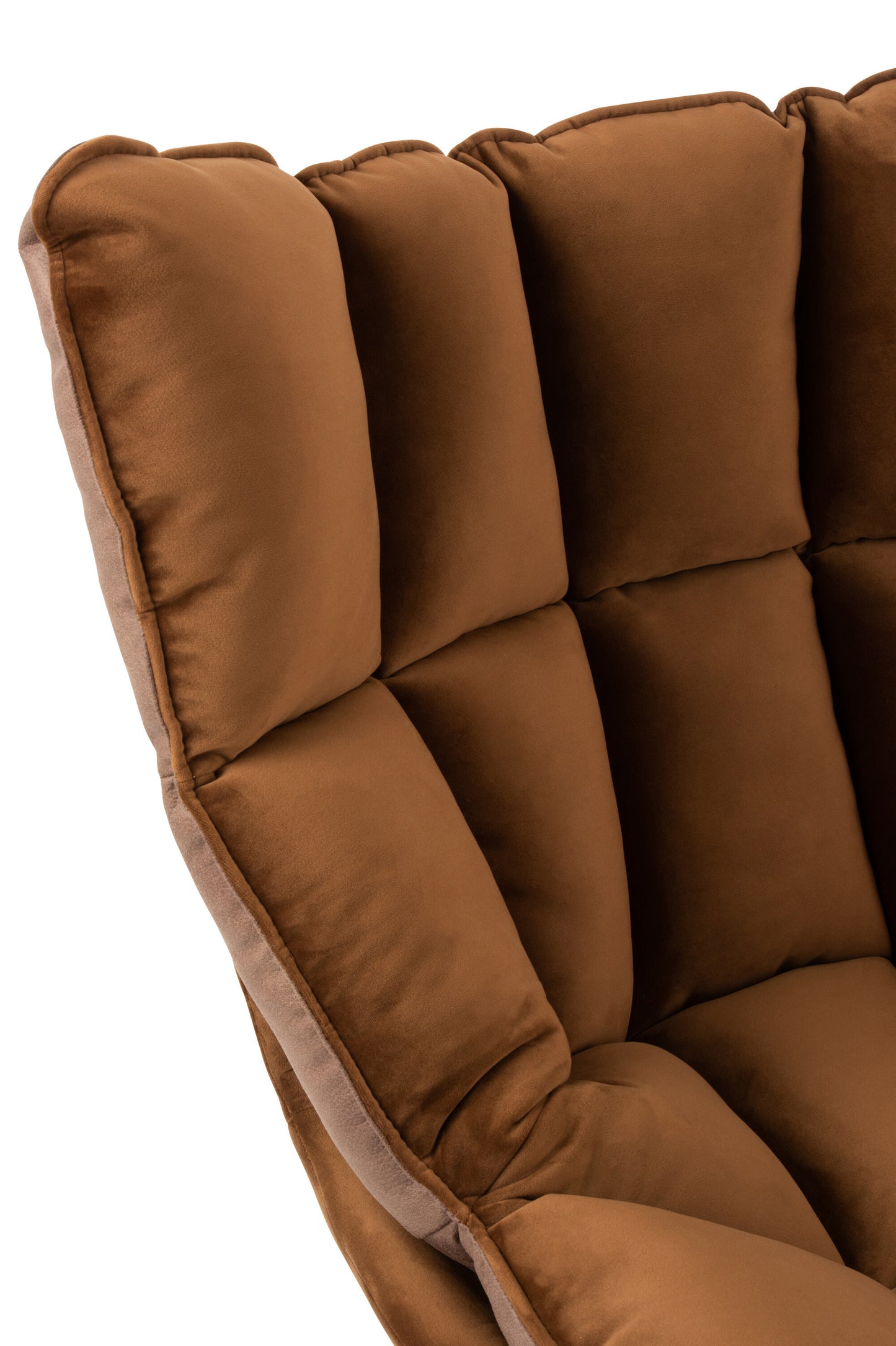 Stoel Relax Kussen Op Frame Textiel/Metaal Bruin